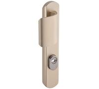 Vachette Poignée de porte blindée sur Plaque pour porte Palière Sécumax One, Entraxe 195 mm, Pose Facile,en Aluminium, Protecteur de Cylindre Inox Ajustable de 5 mm, Anodisé Champagne, Garantie 10 Ans