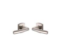 Vachette Poignée de Porte SCULT - Béquille et Rosace Carrée Solidarisées Bec de Cane - pour Portes Épaisseur 30 à 48mm - en Zamak - Carré 7mm - Sous-Rosace Comprise - Garantie 10 Ans - Platine