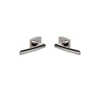 Vachette Poignée de Porte SCULT - Béquille et Rosace Carrée Solidarisées Bec de Cane - pour Portes Épaisseur 30 à 48mm - en Zamak - Carré 7mm - Sous-Rosace Comprise - Garantie 10 Ans - Diamant Noir
