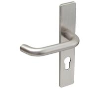 Vachette Poignée de Porte sur Grande Plaque BERCY, Version Cle I pour Porte d'Entrée/Cave/Bureau/Garage, Entraxe 195 mm - Système de Pose Facile - en Zamak Résistant - Finition Argent, Garantie 10 Ans
