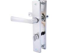 Poignée de porte sur grande plaque - aluminium chrome satiné - Flex condamnation VACHETTE