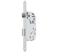 Vachette Serrure à Encastrer xe à 40 mm, Coffre 135 mm - D15 - Réversible sans démontage, Têtière bouts ronds - Porte intérieure de communication, chambre, bureau - Blanc, Gâche, 1 Clé inclus