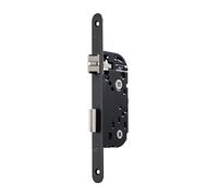 Vachette Serrure à Encastrer à Condamnation Certifiée NF niveau 2, Axe à 40mm, Coffre 135mm - D23 - Réversible sans démontage, Têtière bouts ronds, Verrouillage 1 tour - Porte Salle de bain, WC - Noir