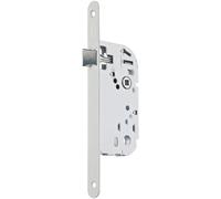 Vachette Serrure à Encastrer bec de cane, sans clé, Axe à 40 mm, Coffre 135 mm - D12 - Réversible sans démontage, Têtière bouts ronds - Pour Porte de Cuisine, Salon - Blanc, Gâche incluse