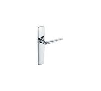 Vachette Set de Poignée de Porte sur Grande Plaque RIV-BLOC - Version Clé I pour Porte d’Entrée - Entraxe 195 mm - Système de Pose Facile - Garantie 10 ans - Zamak Résistant, Finition Chrome Velours