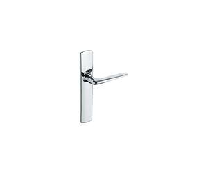 Vachette Set de Poignée de Porte sur Grande Plaque RIV-BLOC - Version Clé I pour Porte d’Entrée - Entraxe 195 mm - Système de Pose Facile - Garantie 10 ans - Zamak Résistant, Finition Chrome Velours