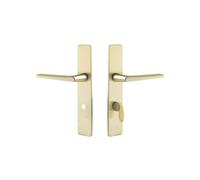 Vachette Set de Poignée de Porte sur Grande Plaque RIVIERA - Version Clé L Porte de Chambre et Bureau - Entraxe 195 mm - Système Pose Facile - Garantie 10 ans - Aluminium Résistant, Finition Champagne