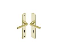 Vachette Set de Poignée de Porte sur Grande Plaque RIVIERA - Version Condamnation pour Porte de Salle de Bain et WC - Entraxe 195 mm - Garantie 10 ans - Aluminium Résistant - Système de Pose Facile