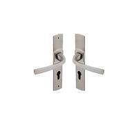 Vachette Set de Poignée de Porte sur Petite Plaque MUZE - Version Cle I Porte Cuisine/Salon, Entraxe 165 mm - Système de Pose Facile - en Zamak Résistant - Finition Platine - Garantie 10 Ans