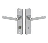 Ensemble KAZA - Plaque 190x42 mm - Entraxe de fixation 165mm - Argent - 1364/6329 CONDAMNATION