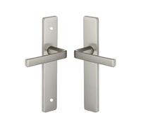 Vachette Set de Poignée de Porte sur Plaque KAZA - Version Bec de Cane pour Porte de Cuisine et Salon - Entraxe 195 mm - Matériau Aluminium Résistant - Garantie 10 Ans - Finition Anodinox