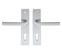 Ensemble KAZA - Plaque 190 x 42 mm - Entraxe de fixation 165 mm - Argent - 1364/6329 Clé I