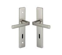 Vachette Set de Poignée de Porte sur Plaque KAZA - Version Clé L pour Porte de Chambre et de Bureau - Entraxe 195 mm - Matériau Aluminium Résistant - Garantie 10 Ans - Finition Anodinox