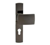 Vachette Set de Poignée de Porte sur Plaque MUZE - Version Clé I pour Porte Palière, Entraxe 195 mm - Pose Facile - en Zamak - Vis Extérieures Invisibles - Finition Diamant Noir - Garantie 10 Ans