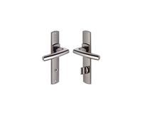 Vachette Set de Poignée de Porte sur Plaque SCULT - Version à Condamnation pour Porte de WC & Salle de Bain - Entraxe 165 mm - Matériau Zamak Résistant - Garantie 10 Ans - Finition Diamant Noir