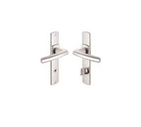 Vachette Set de Poignée de Porte sur Plaque SCULT - Version à Condamnation pour Porte de WC & Salle de Bain - Entraxe 165 mm - Matériau Zamak Résistant - Garantie 10 Ans - Finition Platine