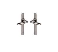 Vachette Set de Poignée de Porte sur Plaque SCULT - Version Bec de Cane pour Porte de Cuisine et de Salon - Entraxe 165 mm - Matériau Zamak Résistant - Garantie 10 Ans - Finition Diamant Noir