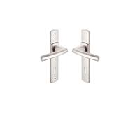 Vachette Set de Poignée de Porte sur Plaque SCULT - Version Clé L pour Porte de Chambre et de Bureau - Entraxe 165 mm - Matériau Zamak Résistant - Garantie 10 Ans - Finition Platine