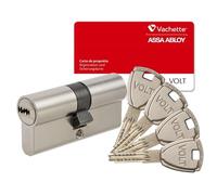 Vachette VOLT SYNKRO - Cylindre de Serrure Débrayable 30x40 mm Nickelé, 6 Goupilles, Haute Sécurité - Portes intérieures, Portes extérieures, d'entrée - 4 Clés brevetées réversibles Carte de propriété
