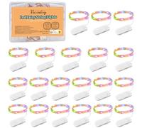 Vacoulery Guirlande Lumineuse à Piles, Lot de 20 1M 10 LED Guirlande Lumineuse Étanche Guirlandes LED à Pile Guirlandes Lumineuses Intérieur pour Fête, Mariage, Décoration Anniversaire, Coloré