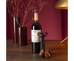 Vacu Vin Concerto Wine Pump with 3 Stoppers, Plastic, Black, Uniform 9876606
