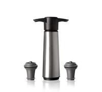 Vacu Vin Pompe à Vin Acier INOX avec 2 Bouchon - Pompe Manuelle Premium - Préserve Le Vin Rouge ou Blanc - Design Durable et Élégant - Jusqu’à 10 Jours de Fraîcheur