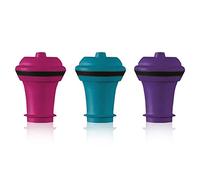Vacuvin 08850606 Set de 3 Bouchons Stoppeur,Multicolore