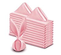 VACVELT Lot de 50 serviettes de table carrées en satin soyeux pour mariage, restaurant, remise de diplôme - 43,2 x 43,2 cm - Rose pâle