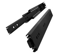 VADANIA Glissière pour tiroir charge lourde 450 mm #A53, 1 paire | Charge jusqu’à 120 kg, sortie totale à 3 éléments, roulements à billes robustes, montage latéral, noir