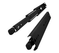 VADANIA Glissières de tiroir robuste de 300mm avec serrure #D53 Noir, largeur de 53mm, capacité de charge jusqu'à 120kg, extension complète à 3 volets, montage latéral, 1 paire