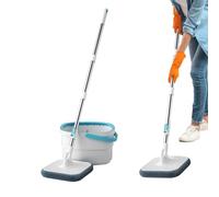 Vadrouille avec seau | Fournitures de nettoyage de sol domestiques - Ensemble vadrouille et seau avec essoreuse, pour cuisine, salle de bain et tous les sols en bois dur
