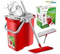 Vadrouille plate avec rides + deux morceaux de microfibre HQ Kit de nettoyage GreenBlue Maxiclean GB850