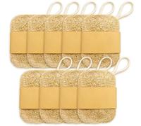 VAEIORP 9 éponges naturelles en luffa 7×10 cm carrées - porte-savon/éponge de vaisselle pour douche/salle de bain/cuisine/plan de travail