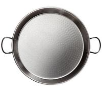 Vaello La Valenciana Poêle à Paella en Acier Poli 4650 - Épaisseur spéciale - 50 cm - Bois argenté