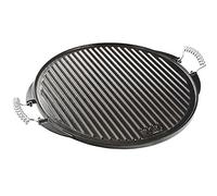 VAELLO Plancha en fonte émaillée réversible Ø 43 cm – face striée et lisse – Noire