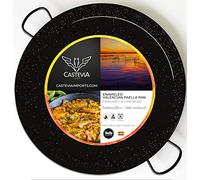 VAELLO - Plat à Paella en Métal Émaillé - Plat de Cuisson Résistant - Accessoire Cuisine Extérieure Facile à Nettoyer - Poêle à Paella à 2 Poignées, Ø 70 cm