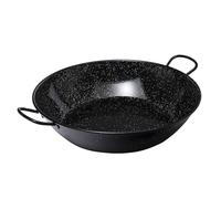 VAELLO - Plat à Paella Haut en Métal Émaillé - Plat de Cuisson Résistant, Accessoire Cuisine Extérieure Facile à Nettoyer - Poêle à Paella à 2 Poignées, Ø 50 cm