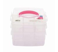 Vaessen creative Boîte Empilable, 18 Compartiments, pour Ranger Le Petit Matériel de Loisir Créatif, Les Bijoux et Plus Encore, Transparent, Taille unique