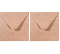 Vaessen Creative Florence Enveloppes, Petit Carré, Marron Kraft, pour Cartes, Ensemble de 25, Cartes Assorties Disponibles (Lot de 2)
