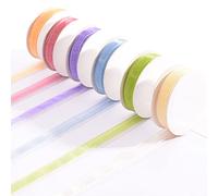 Vaessen Creative Lot de 6 rubans en organza - 6 mm x 2 m - Bordure tissée - Pour la fabrication de cartes de Pâques, le scrapbooking, l'emballage cadeau, les cadeaux de baptême et autres projets