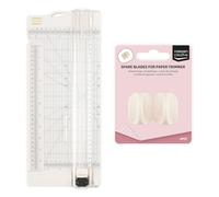 Vaessen Creative Massicot avec Plioir de 11,4 x 30,5 cm - Coupe-papier et Plaque de Rainurage 2-en-1 Ivoire pour Scrapbooking, Cartes et Loisirs Créatifs - 2 Lames de Rechange Inclus