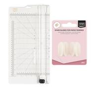 Vaessen Creative Massicot avec Plioir de 15,2 x 30,5 cm - Coupe-papier et Plaque de Rainurage 2-en-1 Ivoire pour Scrapbooking, Cartes et Loisirs Créatifs - 2 Lames de Rechange Inclus