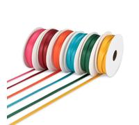 Vaessen Creative Organza Set Sommer, 6 Verschiedene Farben, 3 mm x 2 m Organzaband mit Webkanten, Schleifenband, Dekoband, Geschenkband für Die Sommerdeko, Carton, Multi