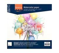 Vaessen Creative Papier Aquarelle Florence 30,5 x 30,5 cm, Ivoire, 300 GSM, Qualité d'artiste, Lisse, 10 Feuilles pour Peindre, Handlettering, Projets d'art et Plus, 30, 5 x 30, 5 cm