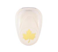 Vaessen creative Perforatrice de Papier, Blanc avec Feuille dorée , Taille M, Feuille d'érable, Pour Projets DIY, Scrapbooking, Création de Cartes et Plus, 6,5 x 4,5 x 4,4 cm