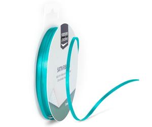Vaessen Creative Ruban Satin, 3mm x 10m, Éclat Élégant pour Créer des Cartes, Scrapbooks, Emballage Cadeaux et Autres Projets Créatifs, Turquoise, 3 mm