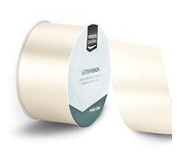Vaessen Creative Ruban Satin Blanc Antique - 20 m x 50 mm - Bolduc pour Cadeau, Emballage et Bouquet Mariage