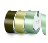 Vaessen Creative Ruban Satin Lot - 3 Couleurs de 10 m x 38 mm - Vert - Bolduc pour Cadeau, Emballage et Bouquet Mariage