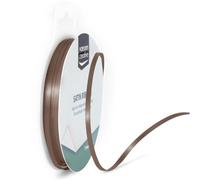 Vaessen Creative Ruban Satin - Marron - 100 m x 3 mm - Bolduc - Chocolat - Biais de Couture - pour Cadeau, Emballage, Bouquet Mariage, Cheveux et Ballon