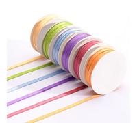 Vaessen Creative Ruban Satin - Printemps - 6 Couleurs - 2 m x 3 mm - Bolduc - Biais de Couture - pour Cadeau, Emballage, Bouquet Mariage, Cheveux et Ballon